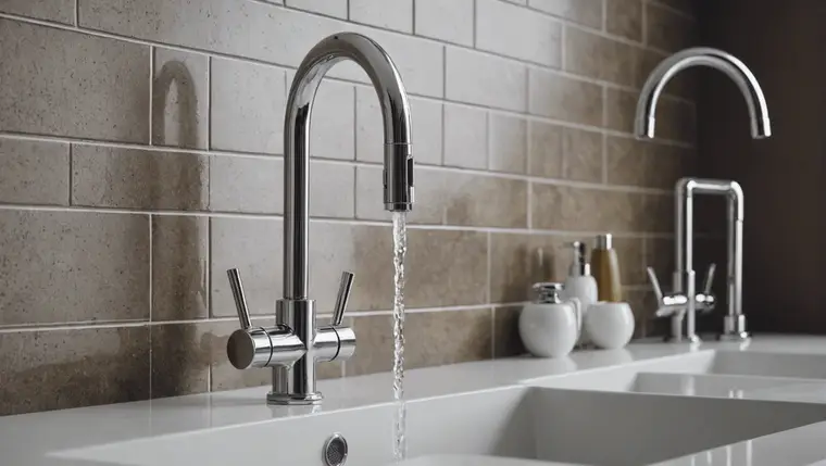 Main essuyant une paroi de douche vitrée avec une raclette