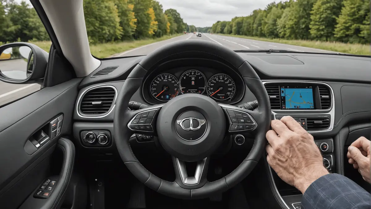 Élève conducteur et accompagnateur à bord d’une voiture sur route