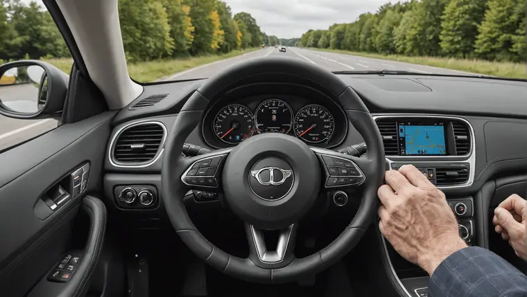 Élève conducteur et accompagnateur à bord d’une voiture sur route