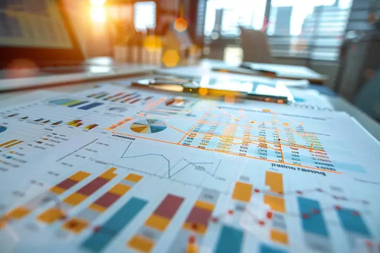 Mains triant des contrats financiers et des relevés sur un bureau