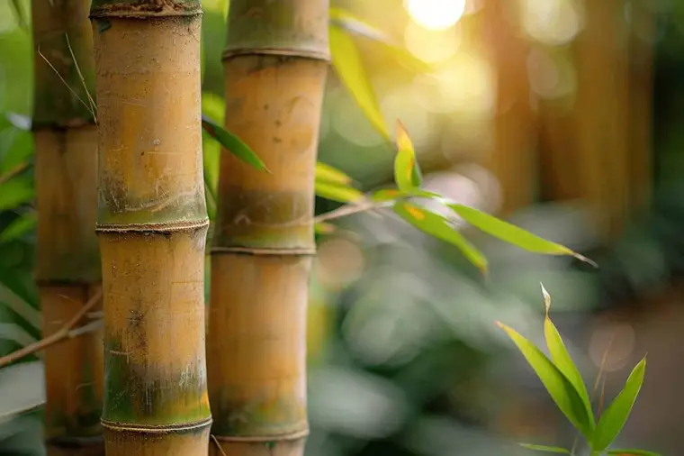 Jardinier extrayant des rhizomes de bambou dans une tranchée de jardin