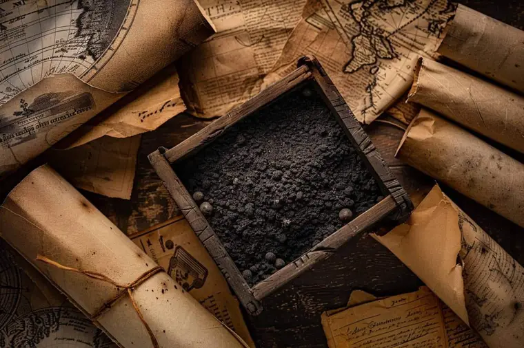 Canon médiéval en bronze exposé sur un affût de bois