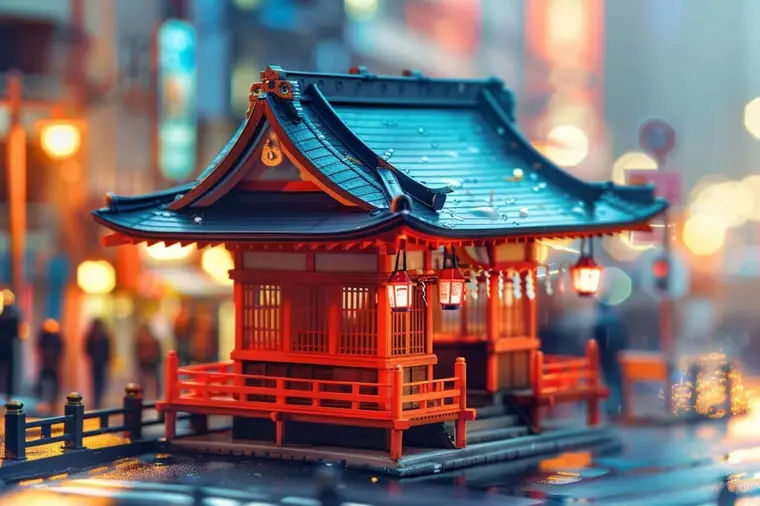 Petit poste de police de quartier avec agent et voyageur au Japon