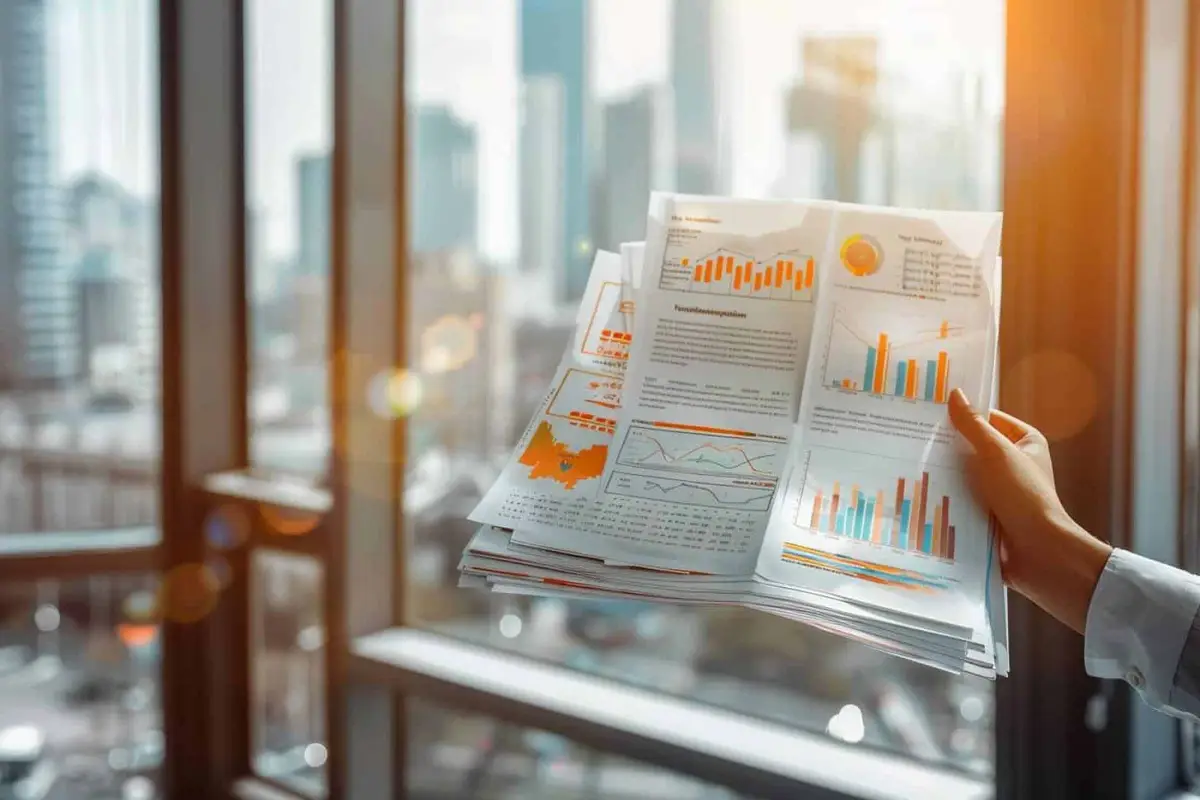 Une responsable de PME relit un plan d’articles avec son équipe.
