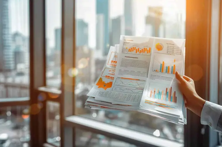 Une responsable de PME relit un plan d’articles avec son équipe.