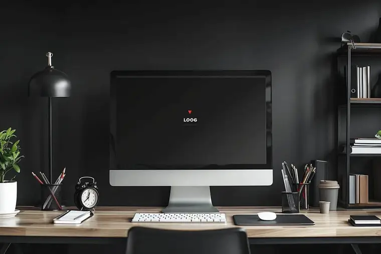 Personne rebranchant un câble HDMI derrière un moniteur noir