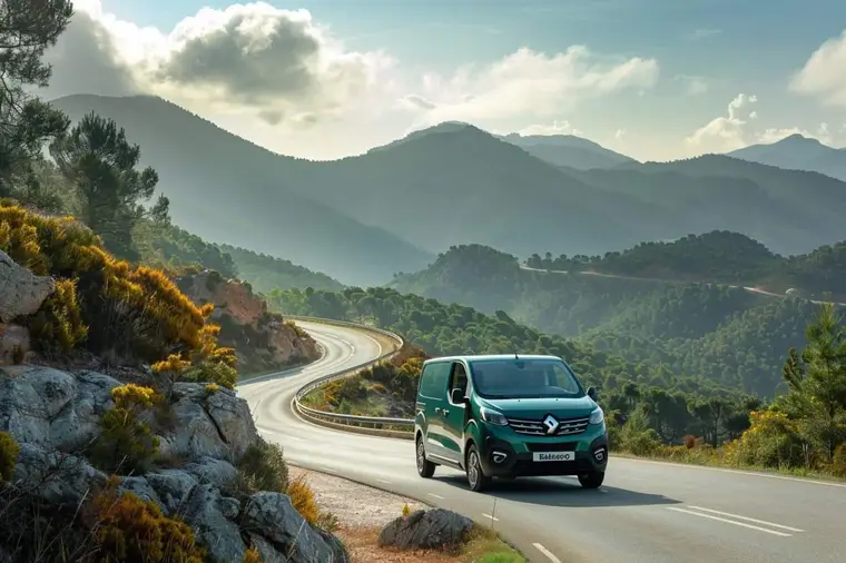 Berlingo familial avec vélos et bagages devant un sentier de randonnée