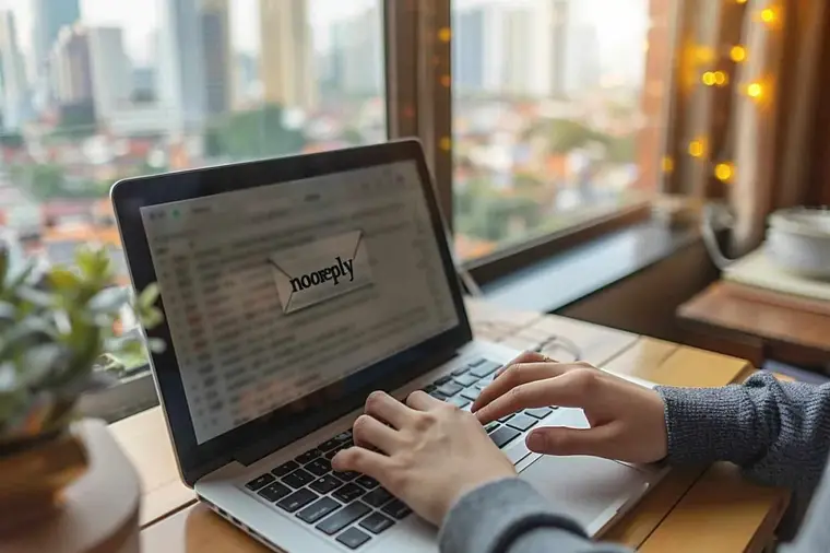 Employée de support traitant les réponses aux e-mails dans un bureau