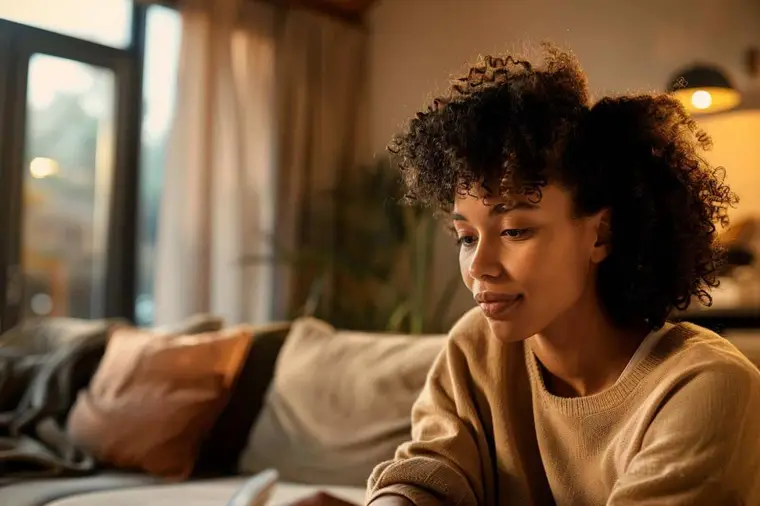 Personne vérifiant un compteur électrique communicant dans un placard technique domestique