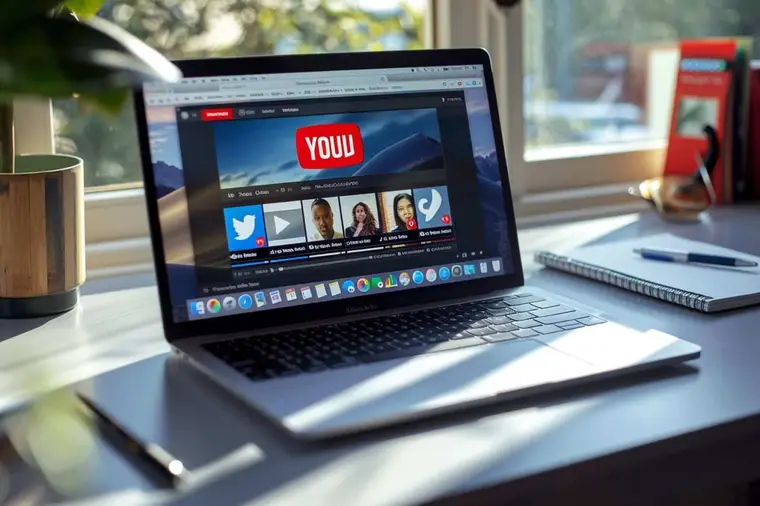 Créatrice vérifiant le minutage de sous-titres sur un ordinateur portable