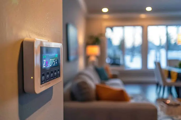 Compteur électrique communicant installé dans un tableau d’appartement français