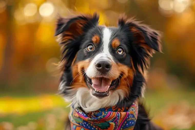 Photographe accroupi prenant un golden retriever à hauteur des yeux