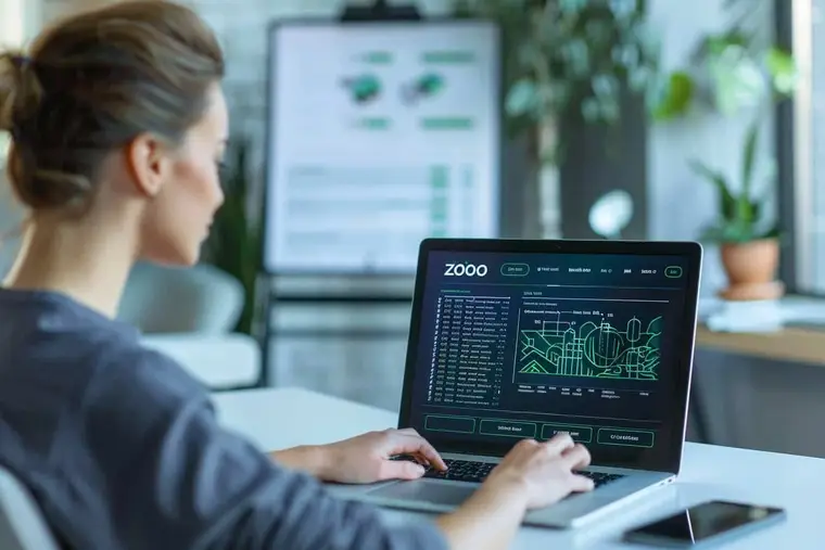 Employée valide une connexion sécurisée sur smartphone près de son ordinateur