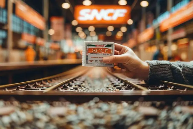 Voyageur classant billet de train et justificatifs de frais à domicile