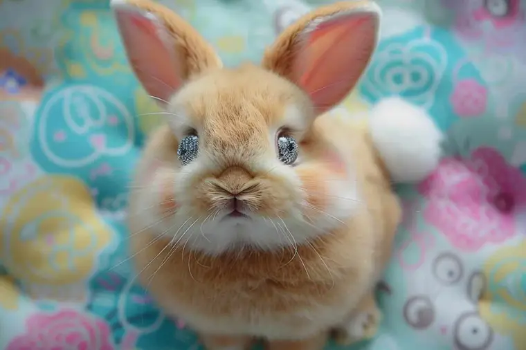 Mains dessinant un lapin kawaii au crayon sur papier blanc