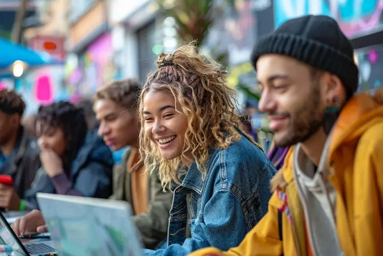 Équipe marketing préparant des contenus clients et leurs autorisations de diffusion