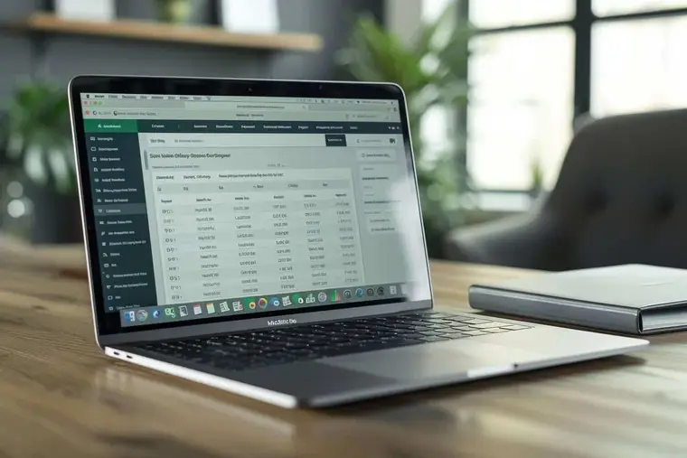 Consultante SEO analysant des requêtes et plans de contenu sur un bureau