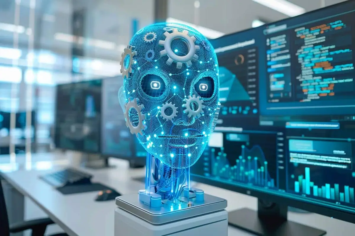 Responsable support préparant les réponses d’un assistant chatbot au bureau