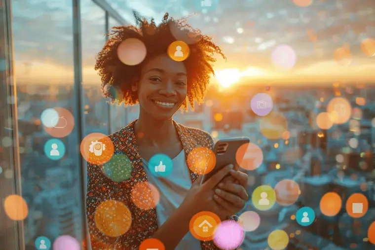 Entrepreneur préparant une vidéo verticale pour une campagne sur les réseaux sociaux